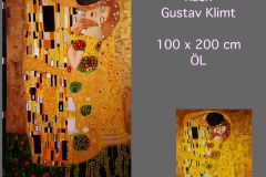 THE KISS nach Gustav Klimt, Öl 100x200 cm