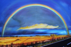 WEIZENFELD IN REGENBOGENLICHT- ÖL ,50x70  , zu verkaufen